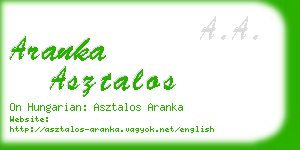 aranka asztalos business card